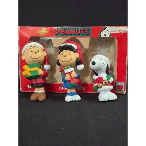 Kurt Adler Peanuts Ornaments Set Of 3 (Only Wear Is On Box)